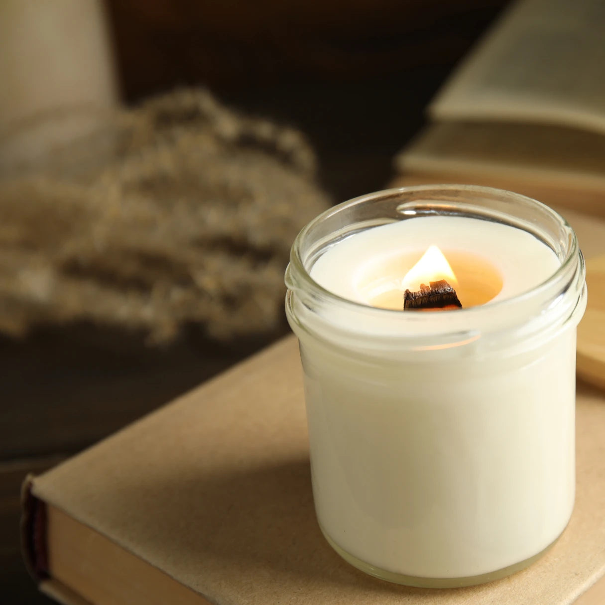 vela aromática mecha de madera artesanal vela natural vela no tóxica aromaterapia candela rosa velas artesanales españa